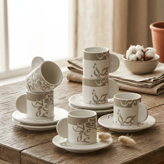 Coffee Cup and Saucer Set - 12 Pcs